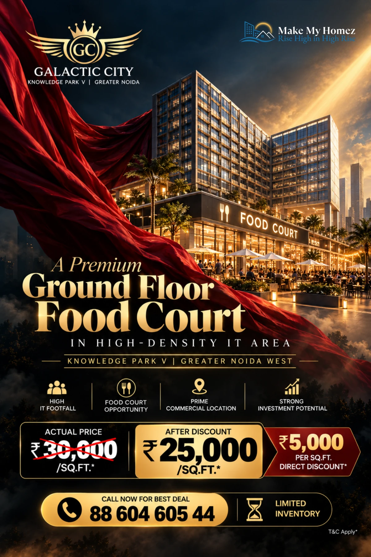 Galactic City ground-floor food court shops offer poster